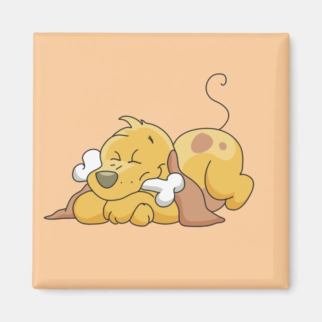 Aimant Chien heureux avec des T-shirts et des cadeaux (Devant)