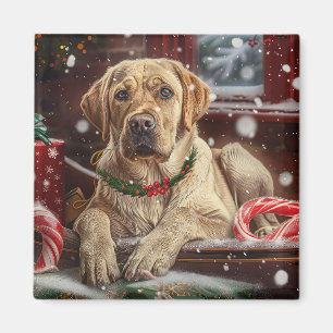 Aimant Chien Labrador Fête de Noël