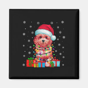 Aimant Chien Maltipoo Xmas laid éclaire Père Noël Maltipo