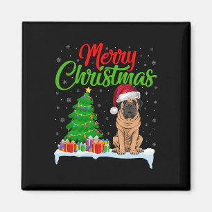 Aimant Chien Mastiff Noël Arbre Lumières Noël Chien Masti