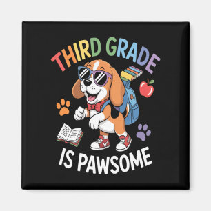Aimant Chien Mignon Avec Des Vibes Scolaires Troisième An