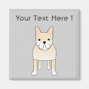 Aimant Chien mignon. Bouledogue français crème pâle