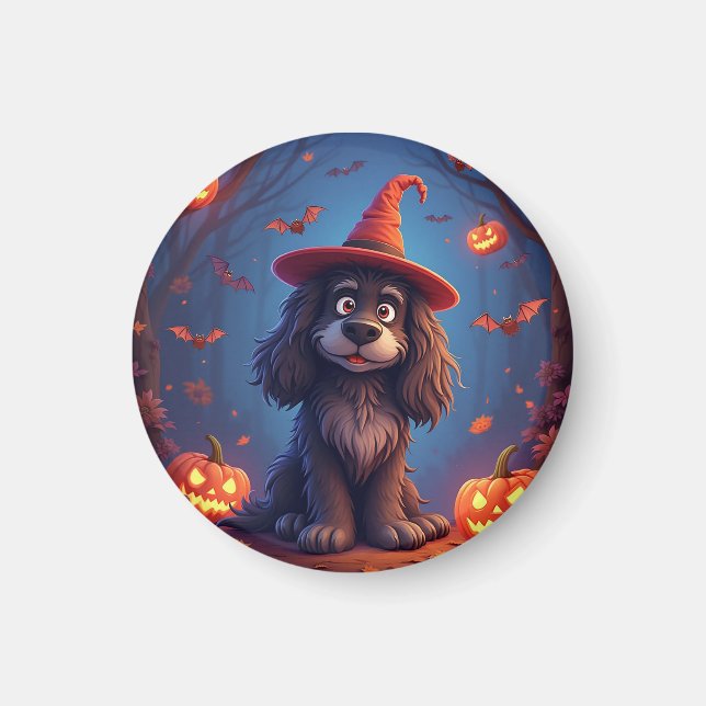 Aimant Chien mignon d'Halloween (Devant)