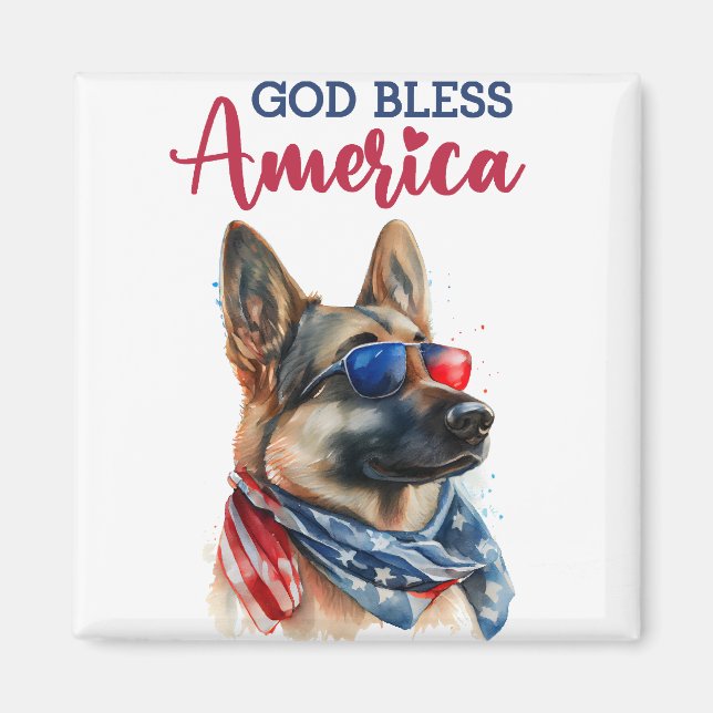 Aimant Chien Patriotique-Berger Allemand (Devant)
