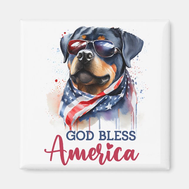 Aimant Chien Patriotique-Rottweiler (Devant)