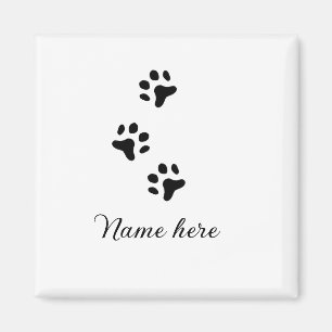 Aimant Chien patte noir animal ajouter nom texte animal p
