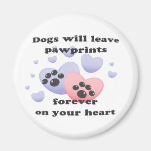 Aimant Chien Pawprints sur le coeur