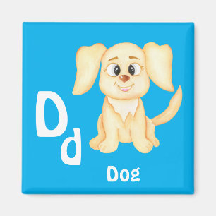 Aimant Chien personnaliser ABC : Lettre D - Ajoutez votre
