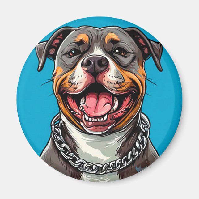 Aimant Chien Pitbull mignon (Devant)