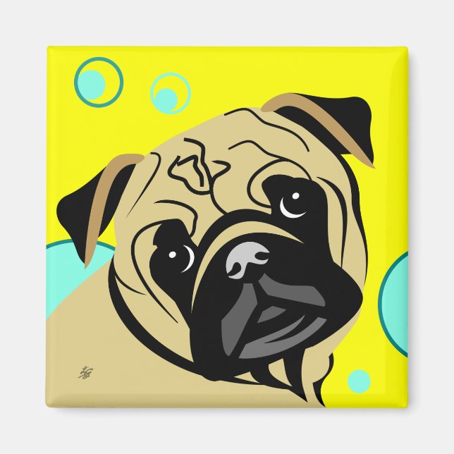 Aimant Chien Pug Brun (Devant)