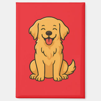 Aimant Chien Retriever doré heureux – Animaux de compagni