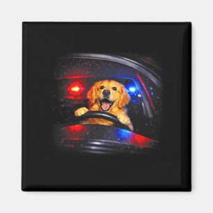 Aimant Chien retriever doré mème de chien qui conduit une
