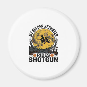 Aimant Chien Retriever Doré Roule en Fusil de Chasse Art 