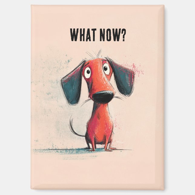 Aimant Chien Rouge Drôle – Art de Compagnon de Dessin Ani (Recto)