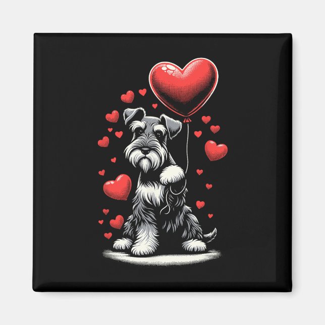 Aimant Chien Schnauzer Saint-Valentin Propriétaire de chi (Devant)