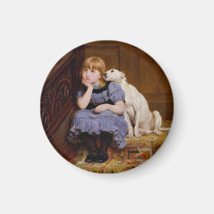 Aimant Chien soulageant la fille - "sympathie" par