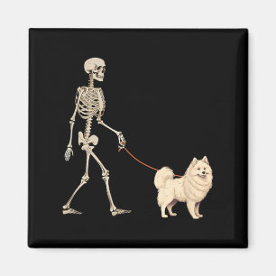 Aimant Chien squelette esquimau américain drôle marchant