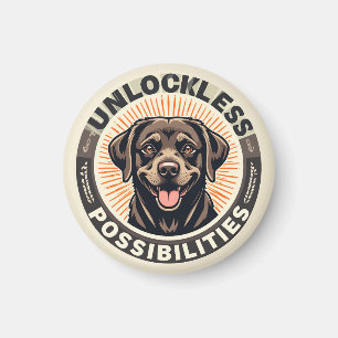 Aimant Chien symbolisant l'optimisme et les possibilités 