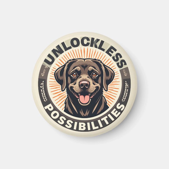 Aimant Chien symbolisant l'optimisme et les possibilités  (Devant)