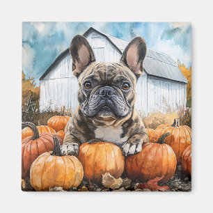 Aimant Chien-taureau français dans le Patch Citrouille