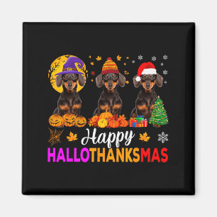 Aimant Chien teckel Halloween Noël Hallothanksmas F