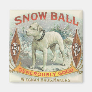 Aimant Chien vintage de boule de neige