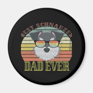 Aimant Chien Vintage meilleur Schnauzer papa jamais Tshir