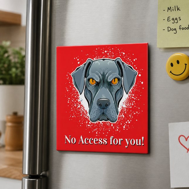 Aimant Chien Visage Accès Interdit Personnalisable (Créateur téléchargé)