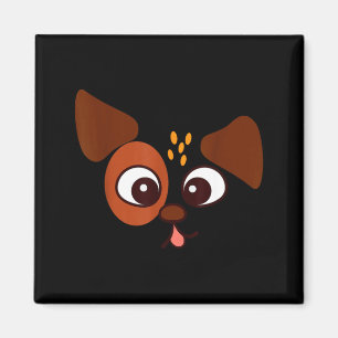 Aimant Chien visage chiots amoureux costume d'Halloween