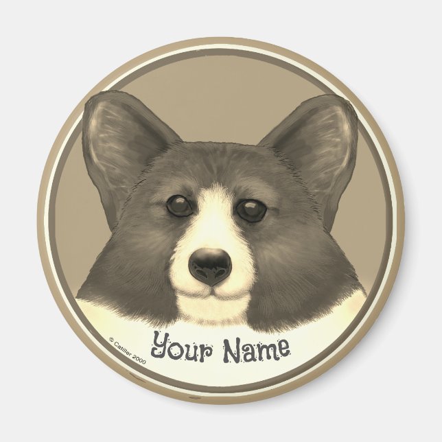 Aimant chien Welsh Corgi (Devant)