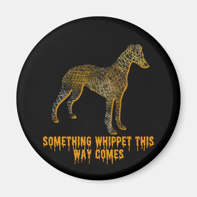 Aimant Chien Whippet Silhouette Fun Halloween (Devant)