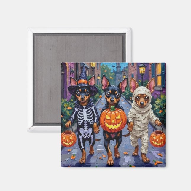 Aimant Chiens Affenpinscher faisant Trick-or-Treating pou (Recto/Verso)