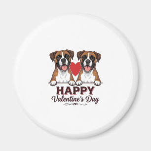 Aimant Chiens Boxer Joyeuse Saint-Valentin Vintage
