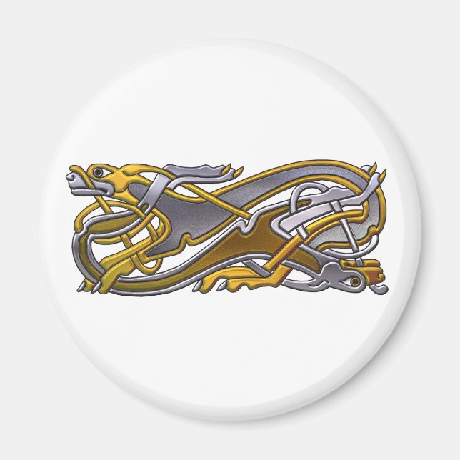 Aimant Chiens Celtic Knot 2 - or et argent (Devant)