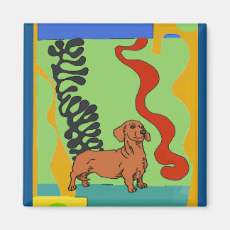 Aimant Chiens, Dachshund Abstrait, ajouter du texte