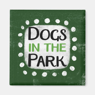 Aimant Chiens Dans L'Aimant Réfrigérateur Du Parc