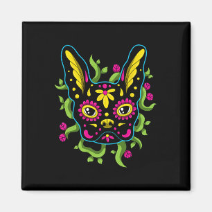 Aimant Chiens De Bulldog Calavera Dia De Los Muertos