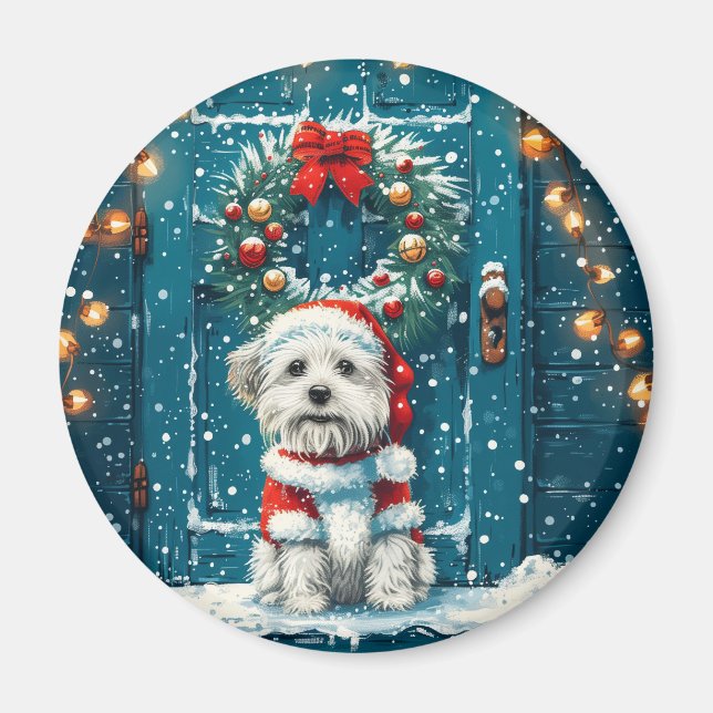 Aimant Chiens de Noël Chih Tzu (Devant)