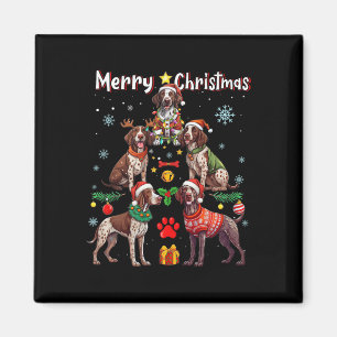 Aimant Chiens de pointer germains Joyeux Noël Tr
