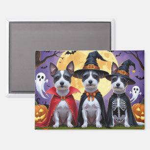 Aimant Chiens de Rat Terrier Citrouille Halloween Funny