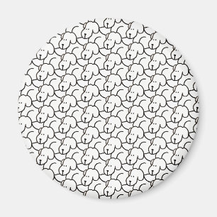 Aimant Chiens drôles de dessin animé assis