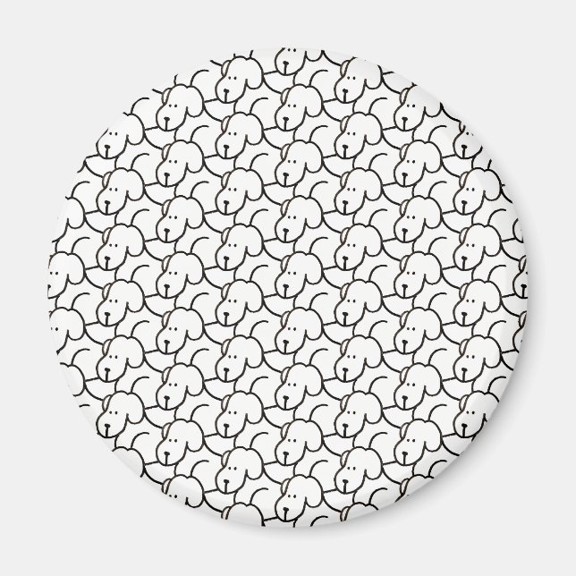 Aimant Chiens drôles de dessin animé assis (Devant)
