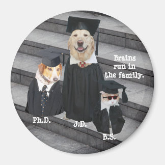 Aimant Chiens et chats de fin d'études amusants