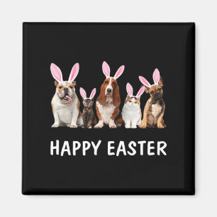 Aimant Chiens et chats joyeuses pâques cadeau drôle pour