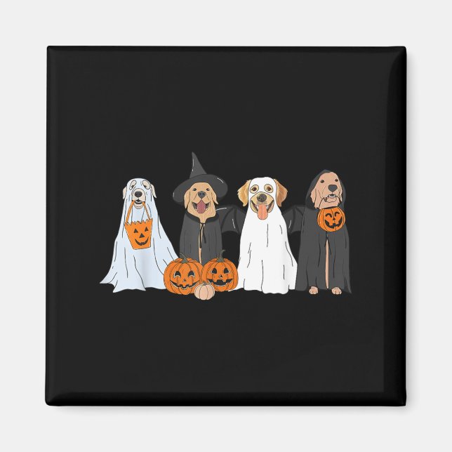 Aimant Chiens fantômes de Halloween Chien Labrador noir m (Devant)