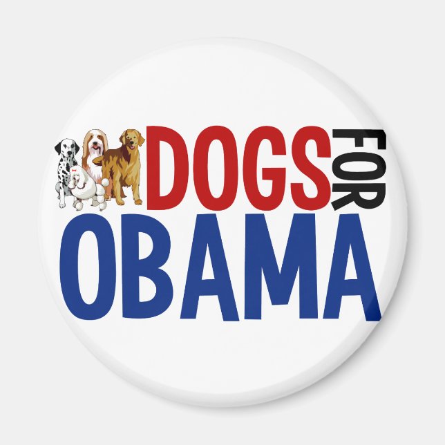 Aimant Chiens pour Obama (Devant)