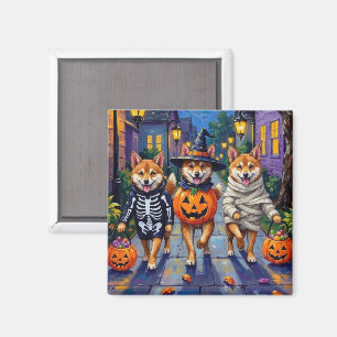Aimant Chiens Shiba Inu en costumes d'Halloween