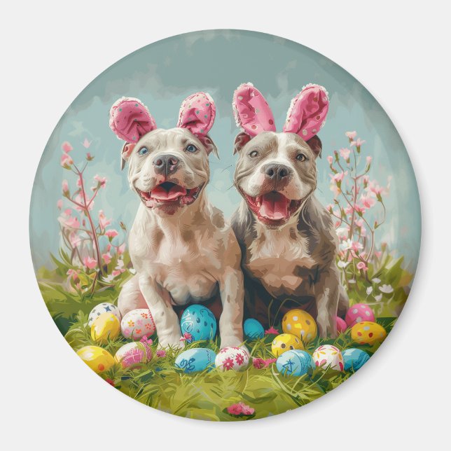 Aimant Chiens taureaux de Pâques (Devant)