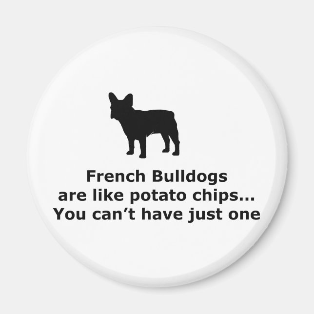 Aimant Chiens taureaux français sont comme des chips de p (Devant)