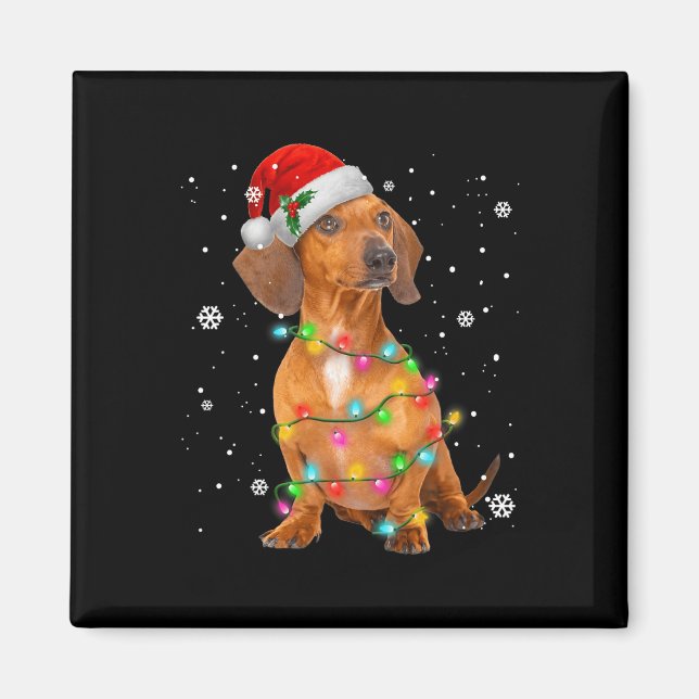 Aimant Chiens Teckel Arbre de Noël Cadeaux de Noël pour a (Devant)